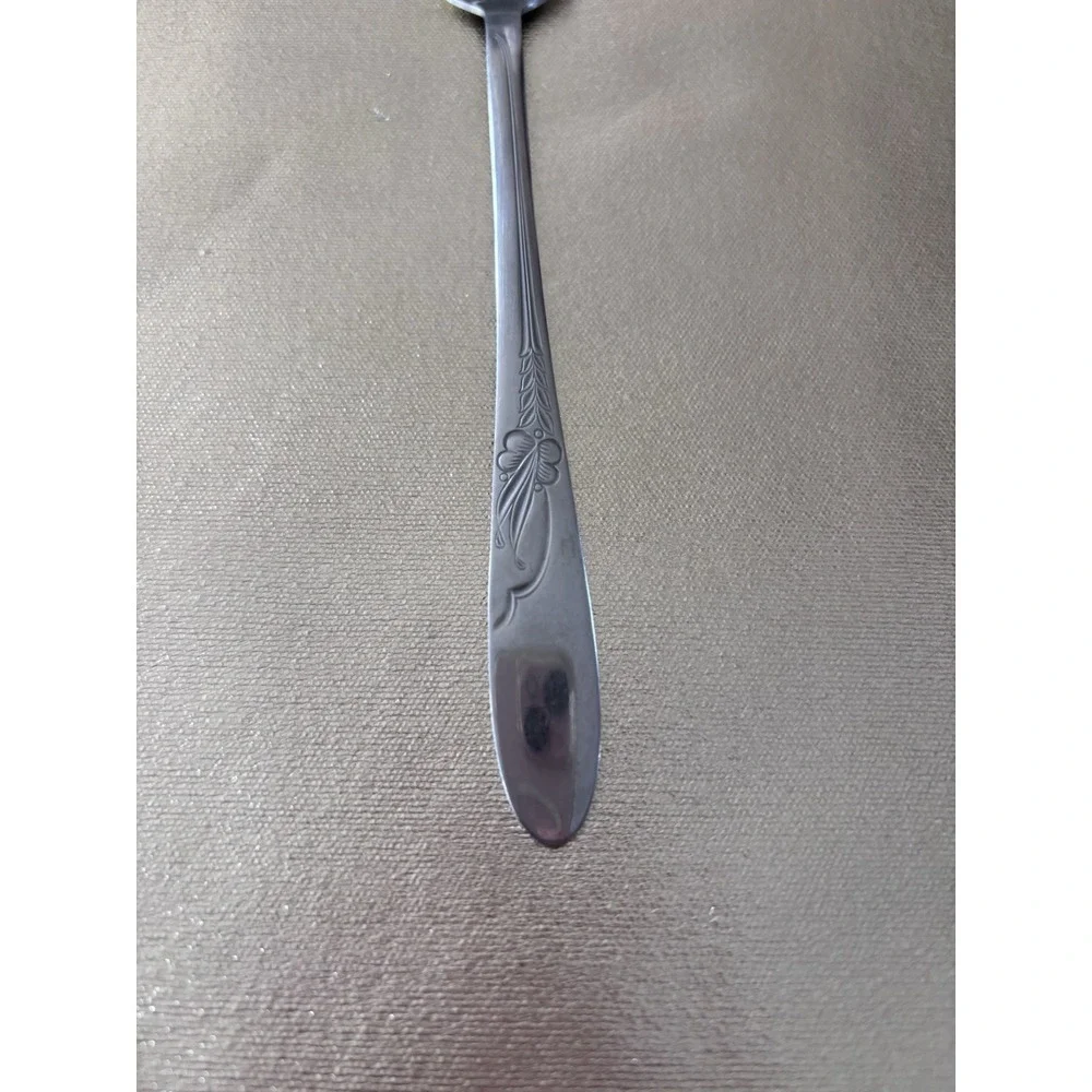 Vintage HB‎ Co Solid Stainless Teaspoon Heather Pattern replacement Piece 3124